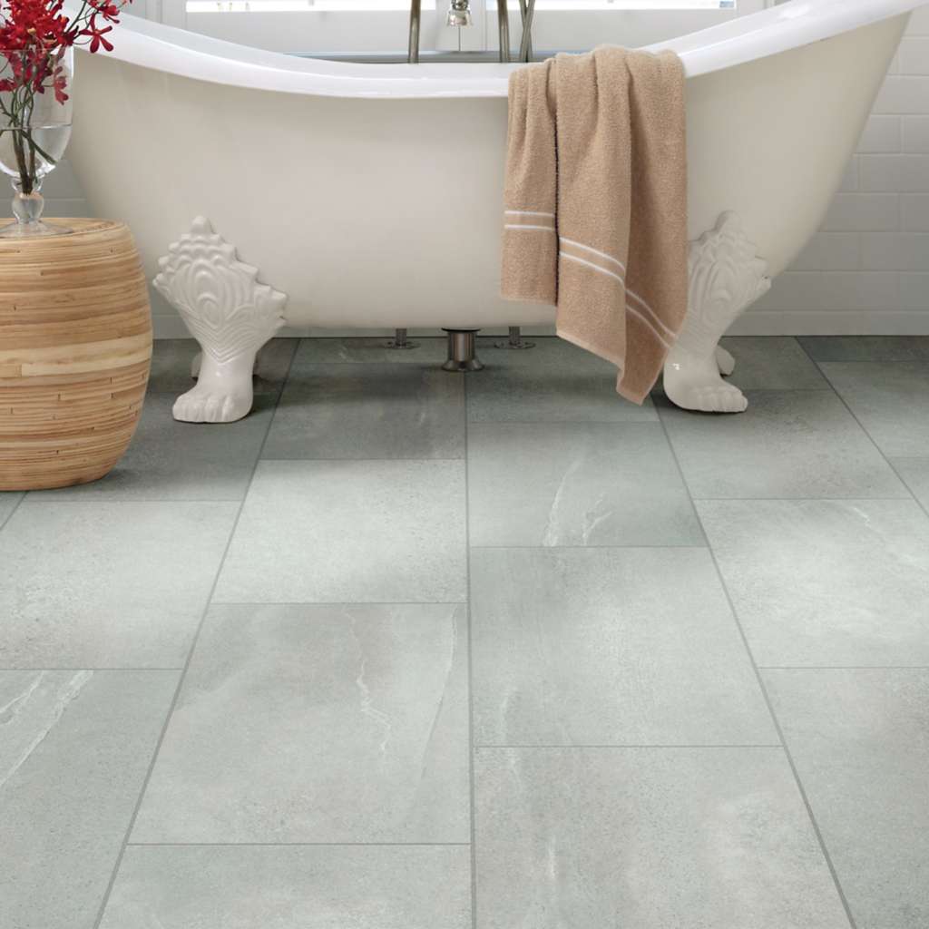 grey wood grain tile bathroom