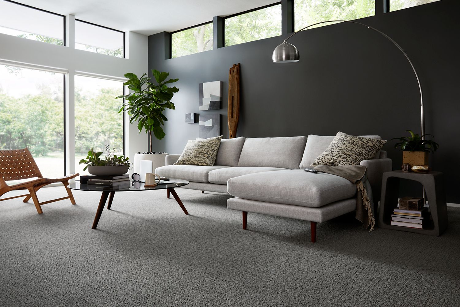 Living room with carpeting