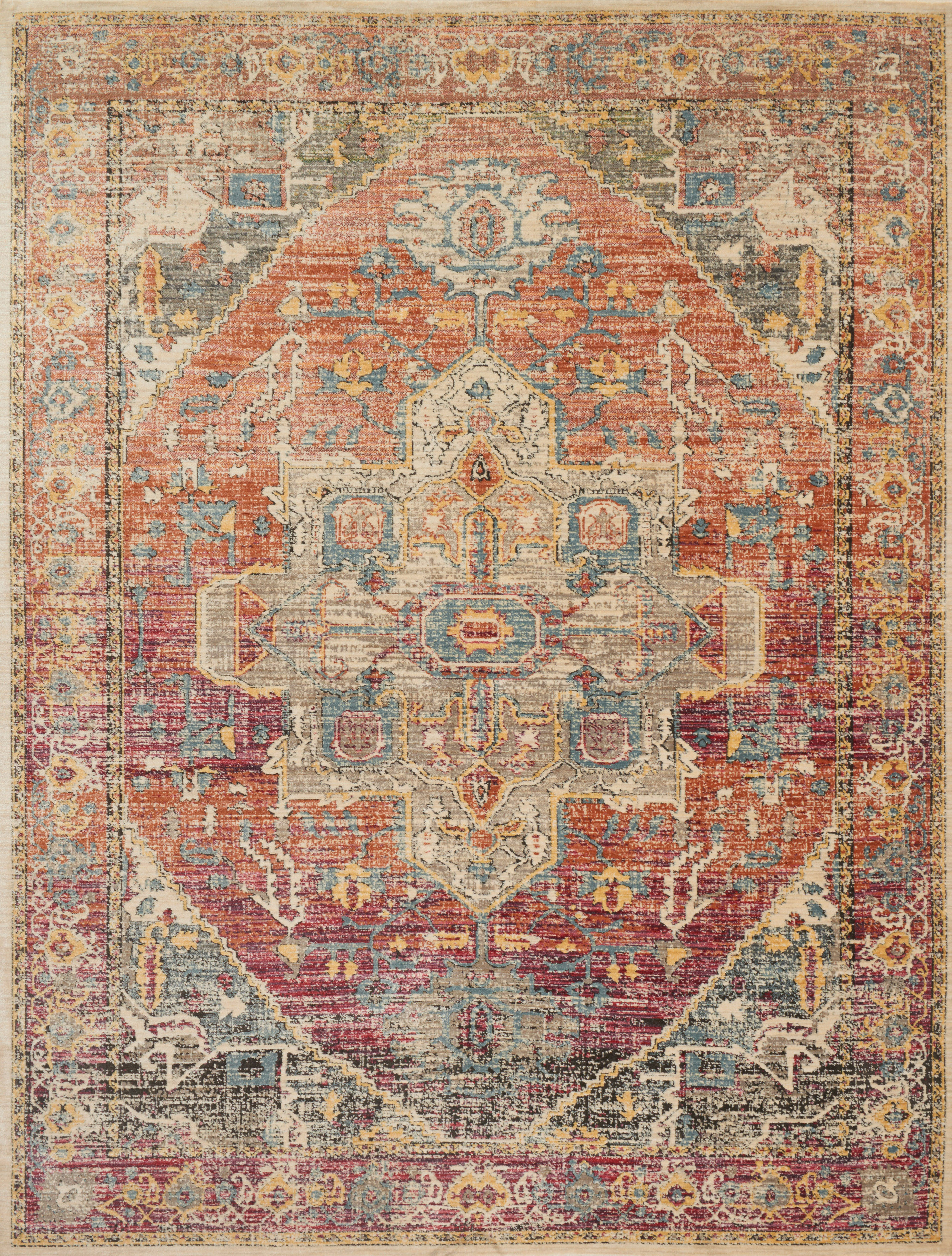 Area Rug | Loloi Javari JV-08 BERRY / SUNRISE | Flooring Liquidators